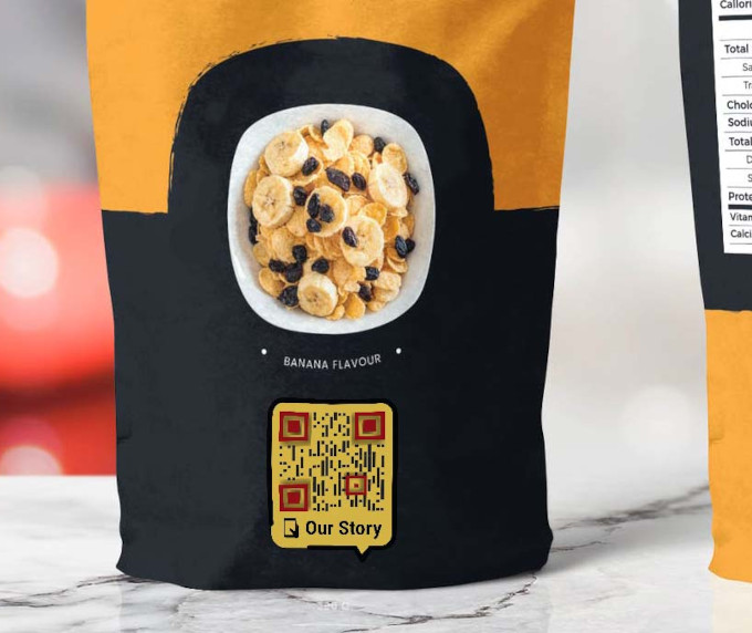 food packaging and design: qr code. Example 1